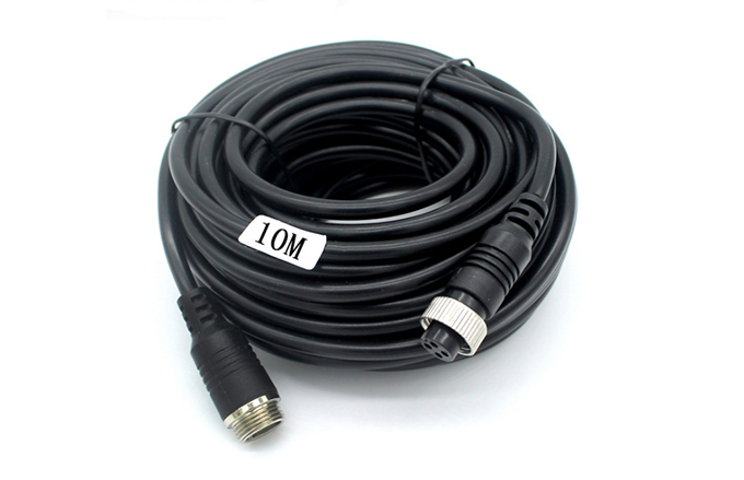 50FT 15M Car 4-Pin Aviation Video Extension Cable for CCTV Truck Rearview Camera 