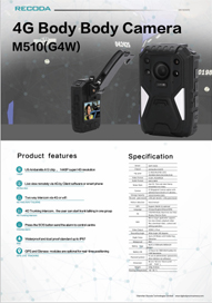 M510 1440P 4G Body Worn Camera